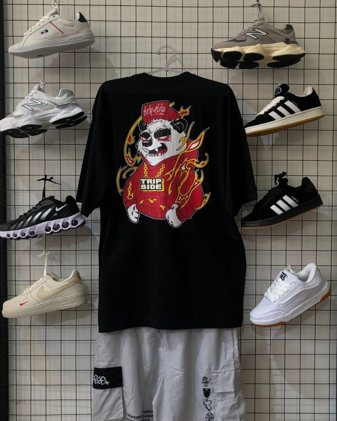 Camiseta Trip Side panda em chamas